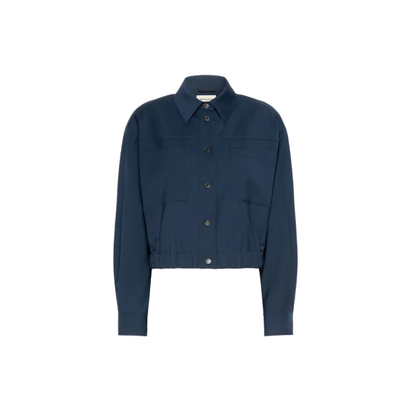 Decano Short Wool Cloth Jacket in Navy