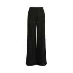 Max Mara Denaro Wool Drawstring Trousers in Black | Wide leg pants | Coveti