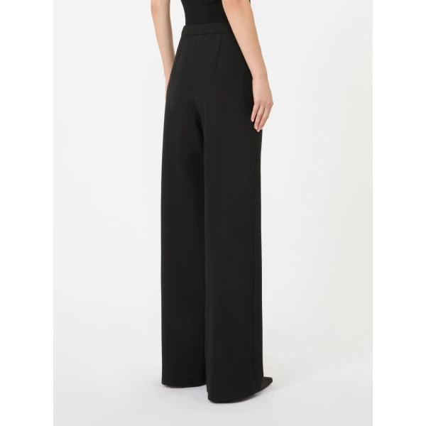 Max Mara Denaro Wool Drawstring Trousers in Black | Wide leg pants | Coveti