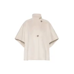 Max Mara Derrik Oversized Cashmere Drap Cape in Stone Grey | Coats | Coveti