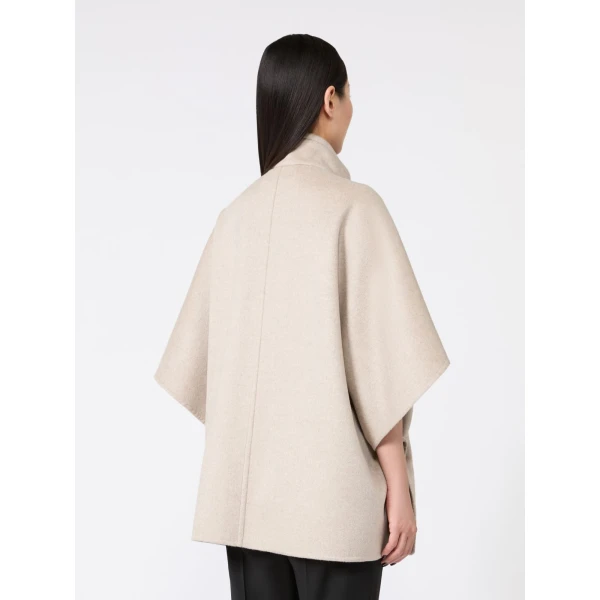 Max Mara Derrik Oversized Cashmere Drap Cape in Stone Grey | Coats | Coveti