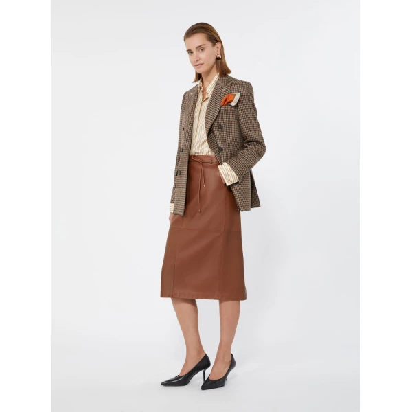 Max Mara Deserto Double-Breasted Mouline Wool Twill Blazer in Beige | Blazers | Coveti