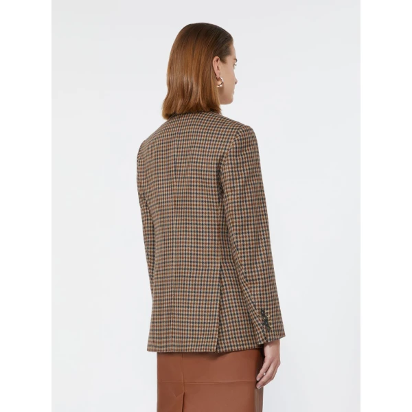 Max Mara Deserto Double-Breasted Mouline Wool Twill Blazer in Beige | Blazers | Coveti