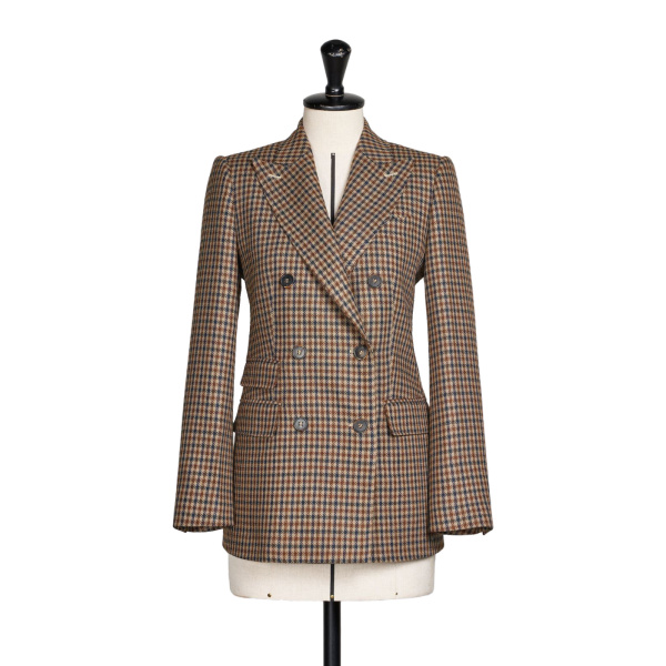 Max Mara Deserto Double-Breasted Mouline Wool Twill Blazer in Beige | Blazers | Coveti