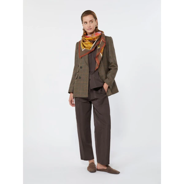 Max Mara Deserto Double-Breasted Mouline Wool Twill Blazer in Black | Blazers | Coveti