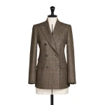 Max Mara Deserto Double-Breasted Mouline Wool Twill Blazer in Black | Blazers | Coveti