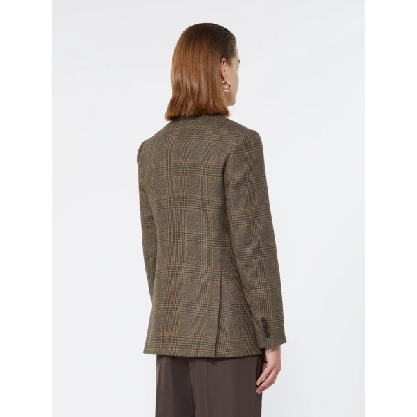 Max Mara Deserto Double-Breasted Mouline Wool Twill Blazer in Black | Blazers | Coveti