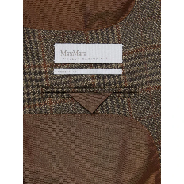 Max Mara Deserto Double-Breasted Mouline Wool Twill Blazer in Black | Blazers | Coveti