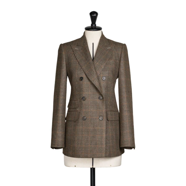 Deserto Double-Breasted Mouline Wool Twill Blazer in Black