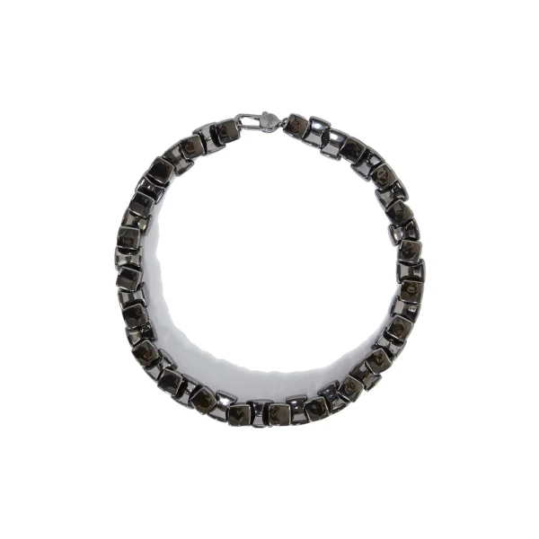 Max Mara Deserto Metal Choker Necklace in Dark Grey | Women | Coveti