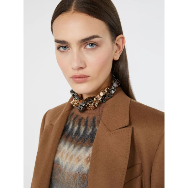 Max Mara Deserto Metal Choker Necklace in Gold | Necklace | Coveti