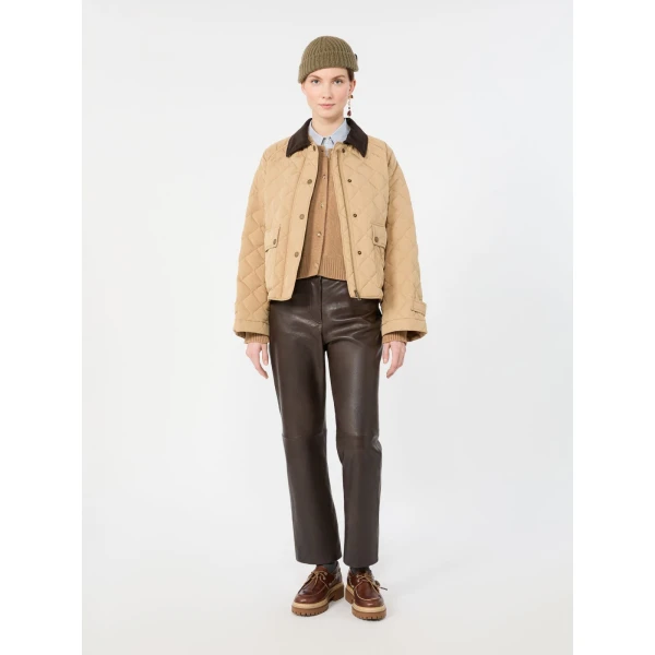 Max Mara Deserto Nappa Leather Trousers in Dark Brown | Tailored pants | Coveti