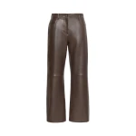 Max Mara Deserto Nappa Leather Trousers in Dark Brown | Tailored pants | Coveti