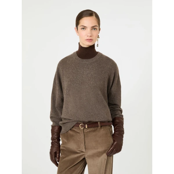 Max Mara Detto Cashmere Crew Neck Jumper in Marron Glace | Sweaters | Coveti