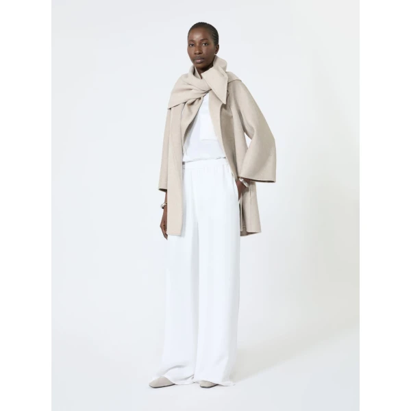 Max Mara Detto Double Cashmere Coat in Sand | Wool Coat | Coveti