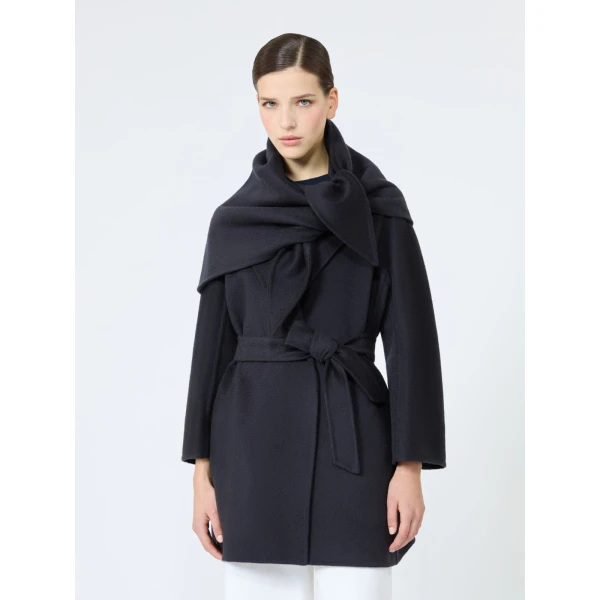 Max Mara Detto Double Cashmere Coat in Ultramarine | Wool Coat | Coveti