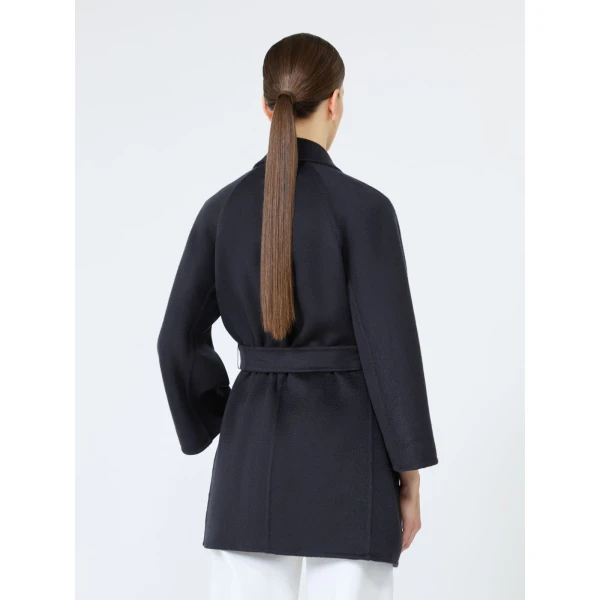 Max Mara Detto Double Cashmere Coat in Ultramarine | Wool Coat | Coveti