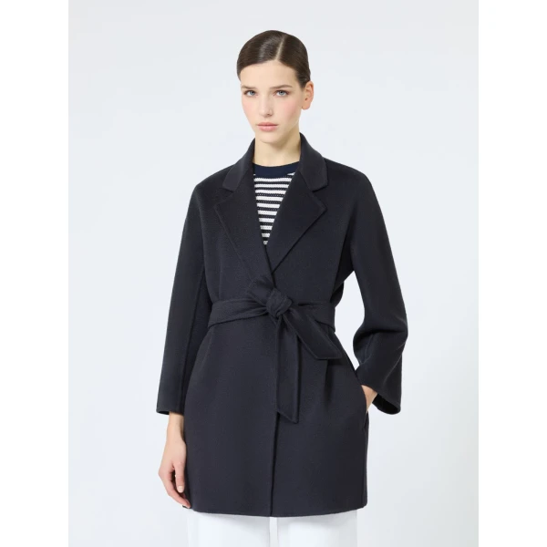 Max Mara Detto Double Cashmere Coat in Ultramarine | Wool Coat | Coveti