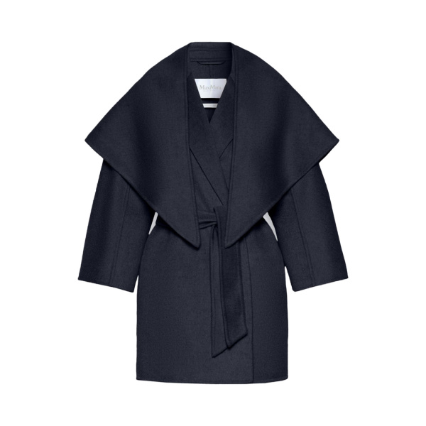 Max Mara Detto Double Cashmere Coat in Ultramarine | Wool Coat | Coveti
