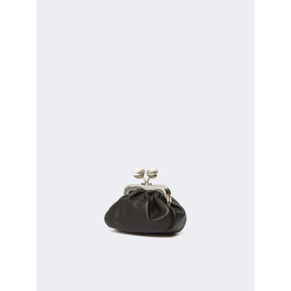 Max Mara Diomede Nappa Sheepskin Nano Pasticcino Bag in Black | Mini Bags | Coveti