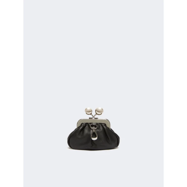 Max Mara Diomede Nappa Sheepskin Nano Pasticcino Bag in Black | Mini Bags | Coveti