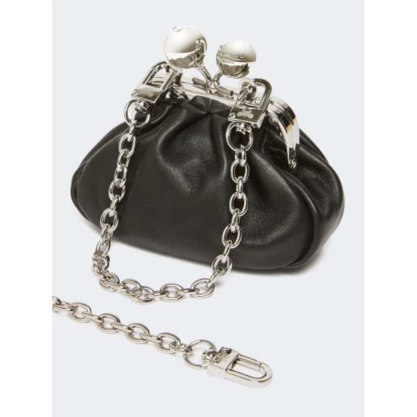 Max Mara Diomede Nappa Sheepskin Nano Pasticcino Bag in Black | Mini Bags | Coveti