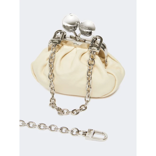 Max Mara Diomede Nappa Sheepskin Nano Pasticcino Bag in Ivory | Mini Bags | Coveti