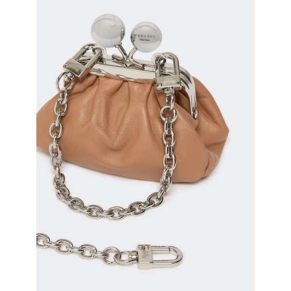 Max Mara Diomede Nappa Sheepskin Nano Pasticcino Bag in Nude | Mini Bags | Coveti
