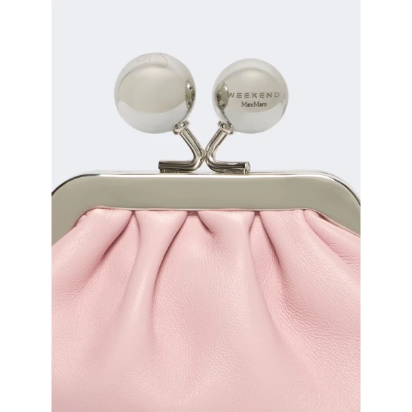 Max Mara Diomede Nappa Sheepskin Nano Pasticcino Bag in Pink | Mini Bags | Coveti