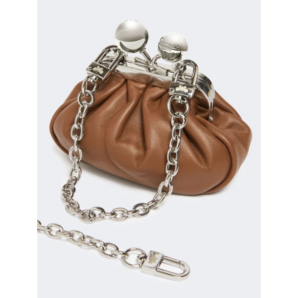Max Mara Diomede Nappa Sheepskin Nano Pasticcino Bag in Tobacco | Mini Bags | Coveti