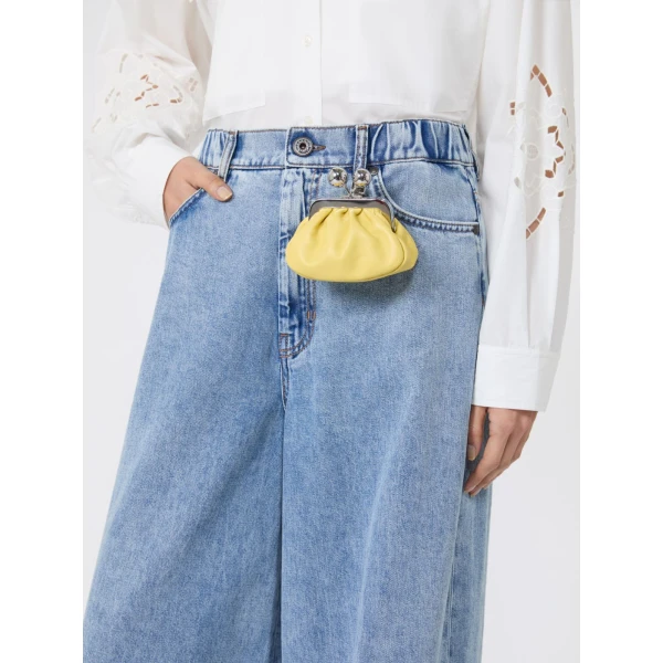 Max Mara Diomede Nappa Sheepskin Nano Pasticcino Bag in Yellow | Mini Bags | Coveti