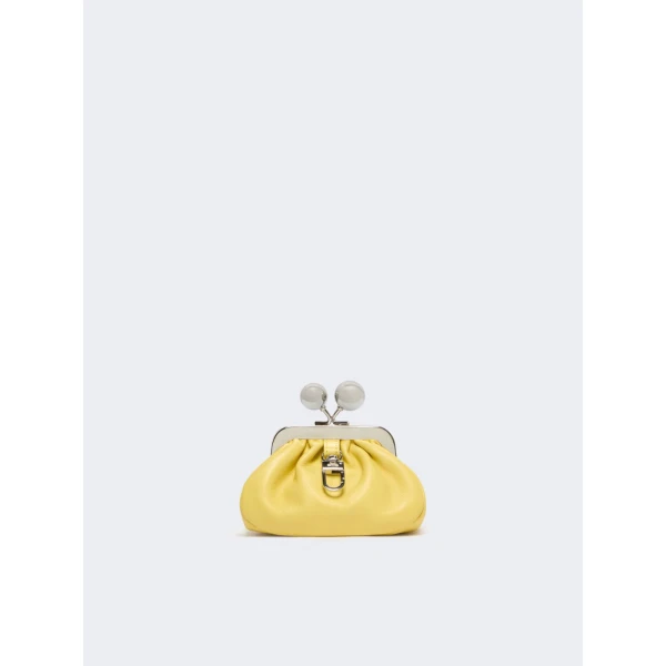 Max Mara Diomede Nappa Sheepskin Nano Pasticcino Bag in Yellow | Mini Bags | Coveti