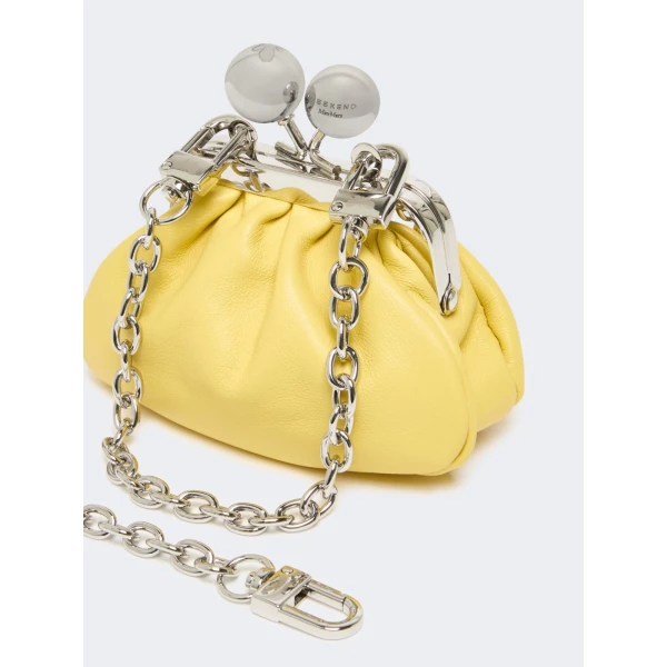 Max Mara Diomede Nappa Sheepskin Nano Pasticcino Bag in Yellow | Mini Bags | Coveti