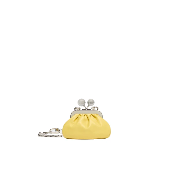 Max Mara Diomede Nappa Sheepskin Nano Pasticcino Bag in Yellow | Mini Bags | Coveti