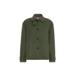 Max Mara Diorama Melange Wool Short Coat in Sage Green | Wool Coat | Coveti