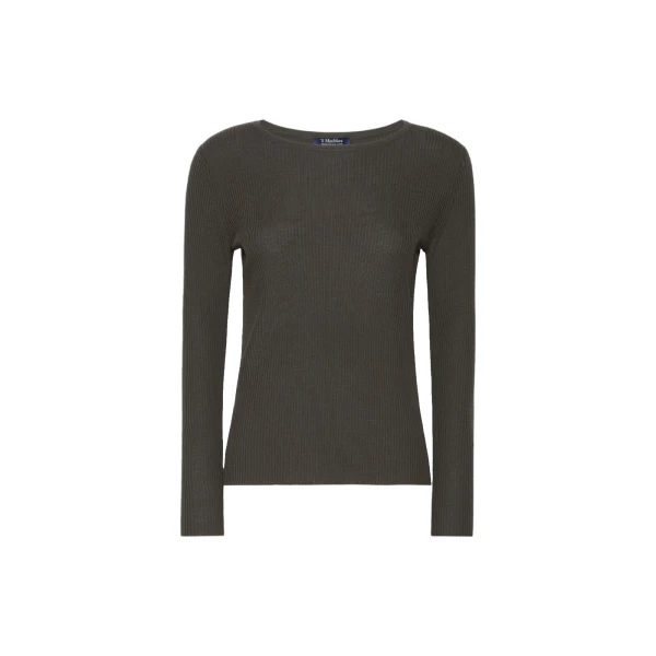 Max Mara Disegno Ribbed Wool Jumper in Khaki | Sweaters | Coveti