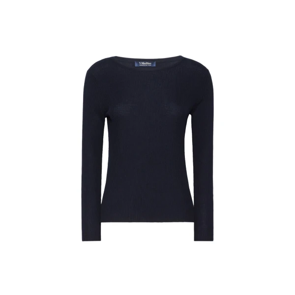 Max Mara Disegno Ribbed Wool Jumper in Ultramarine | Sweaters | Coveti