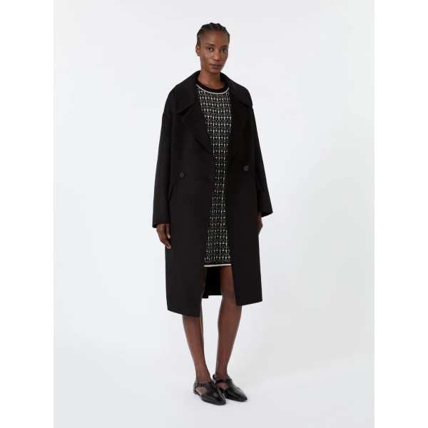 Max Mara Diva Jacquard Wool and Cashmere Mini Dress in Black | Mini Dresses | Coveti