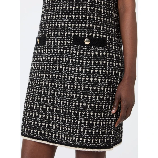 Max Mara Diva Jacquard Wool and Cashmere Mini Dress in Black | Mini Dresses | Coveti