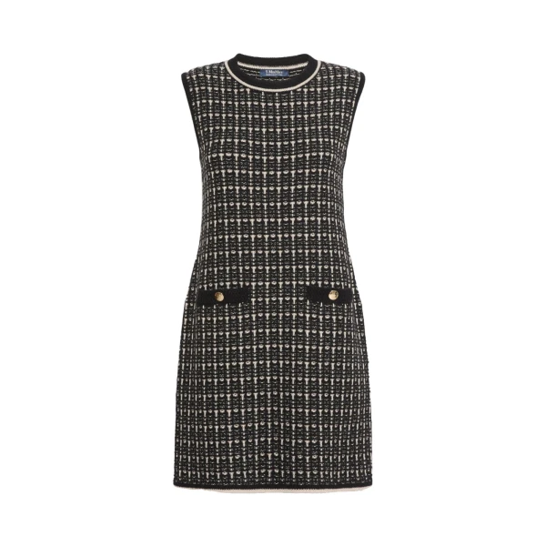 Diva Jacquard Wool and Cashmere Mini Dress in Black