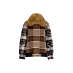 Max Mara Divina Checked Wool Bomber Jacket in Brown | Jackets | Coveti