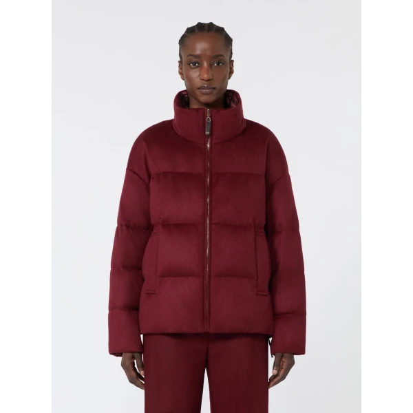 Max Mara Divina Short Reversible Cashmere Puffer Jacket in Bordeaux | Jackets | Coveti