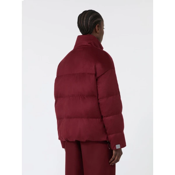 Max Mara Divina Short Reversible Cashmere Puffer Jacket in Bordeaux | Jackets | Coveti
