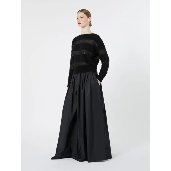 Max Mara Divo Striped Mohair Sweater in Black | Sweaters | Coveti