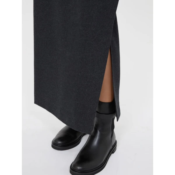Max Mara Divo Wool Wrap Skirt in Dark Grey | Pencil Skirts | Coveti