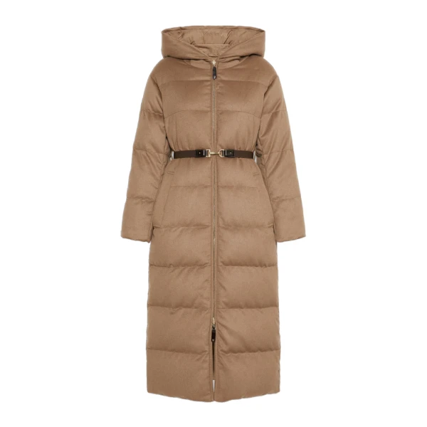 Dolce Long Reversible Camel Puffer in Camel