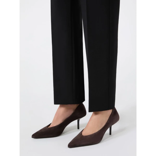Max Mara Donare Suede Court Shoes in Dark Brown | Heels | Coveti