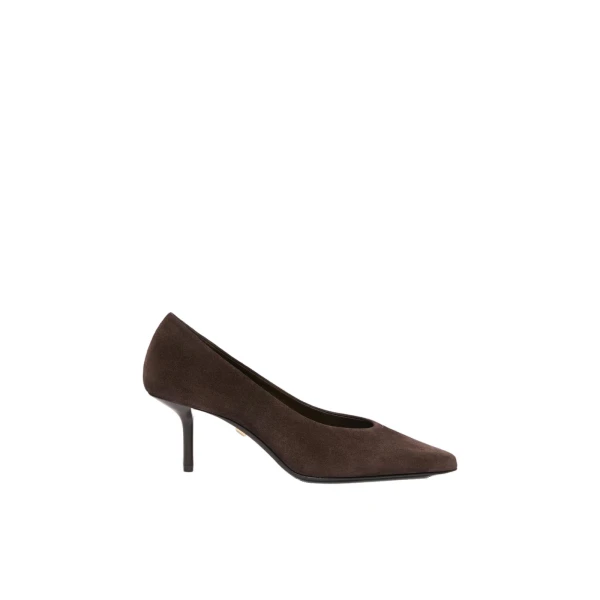 Donare Suede Court Shoes in Dark Brown
