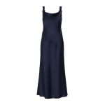 Max Mara Dono Envers Satin Slip Dress in Midnight Blue | Women | Coveti