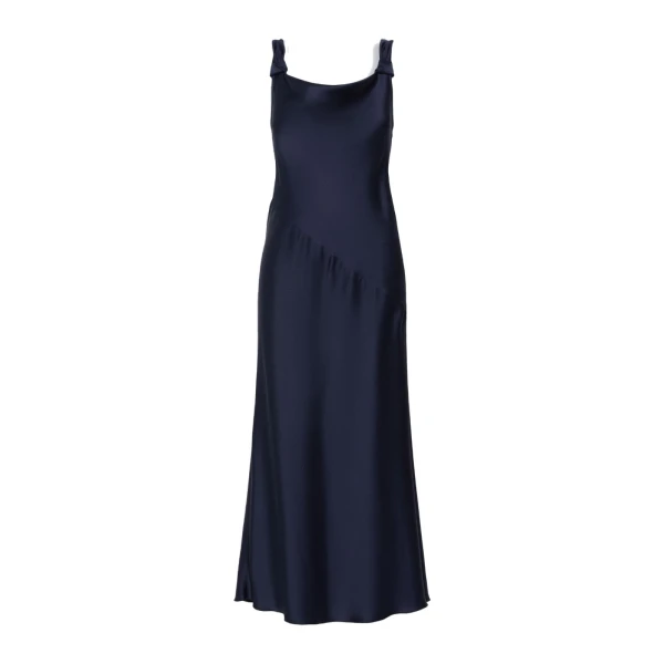 Dono Envers Satin Slip Dress in Midnight Blue